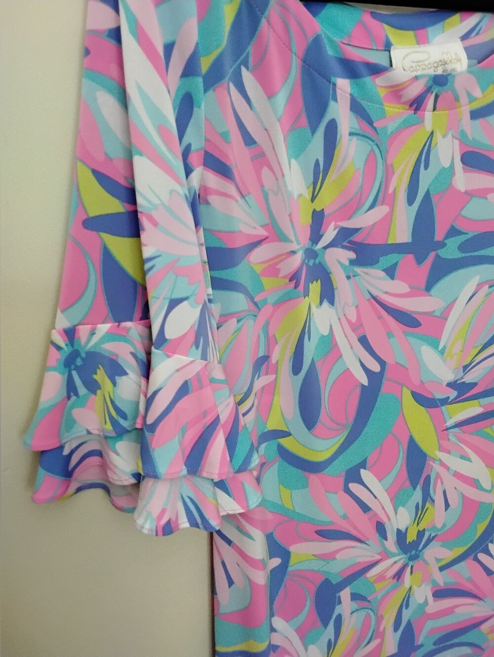 Pappagallo Vibrant Floral Shift Dress - Pink Multi Large - Picture 2 of 5